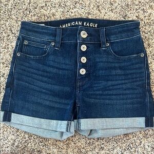 American Eagle Outfitters Women's Dark Blue Denim Shorts